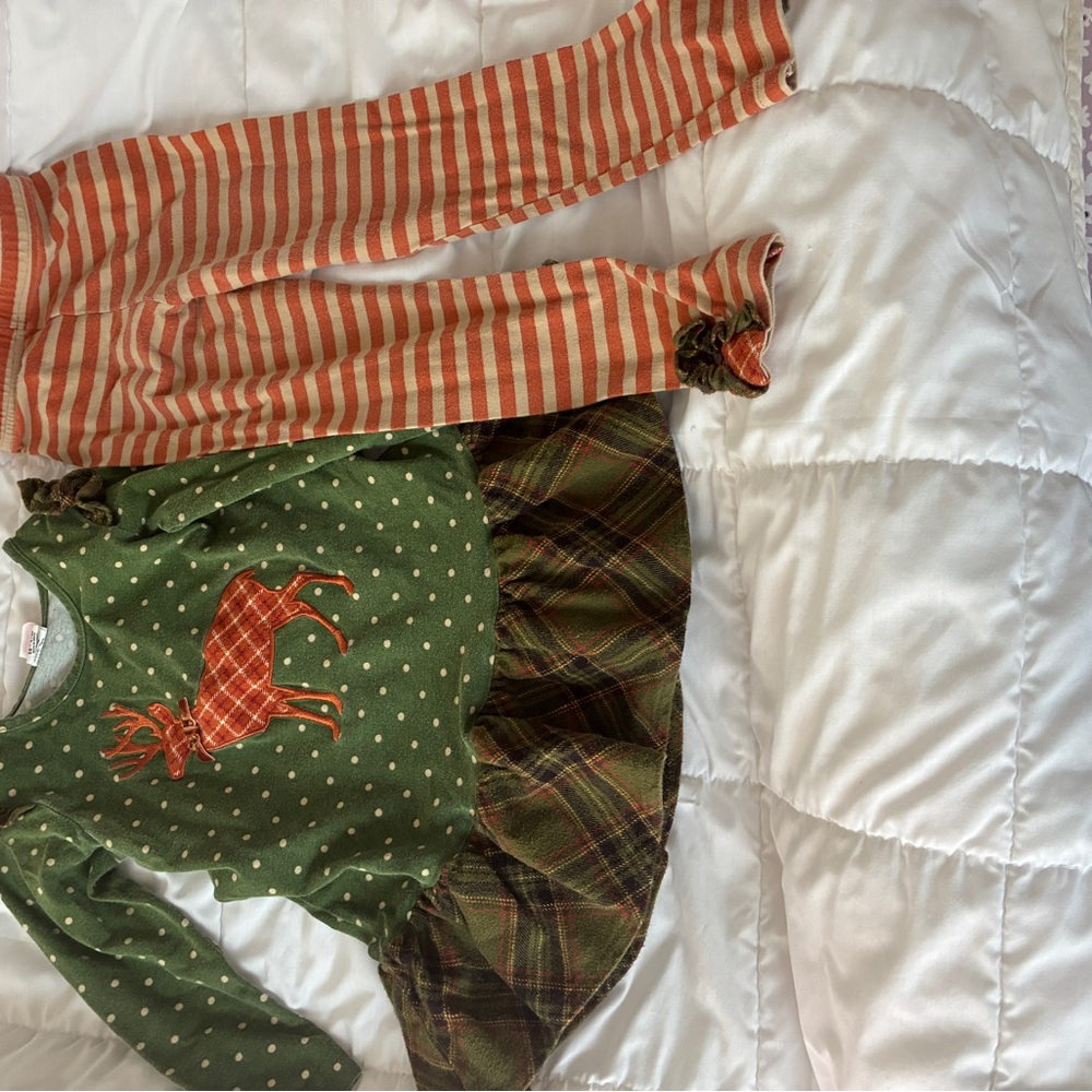 Festive Green and Red Toddler Outfit